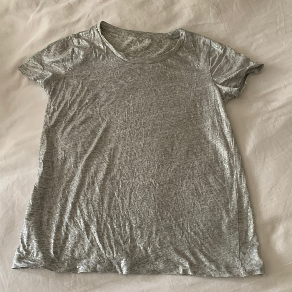 J. Crew Sparkly Silver Women's Short Sleeve Tee